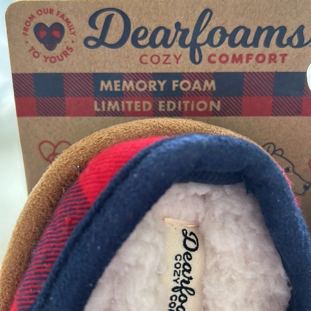 Dearfoams Kids Lil Bear Unisex Slippers Bear 🐻 NWT Cozy Sherpa Lounge